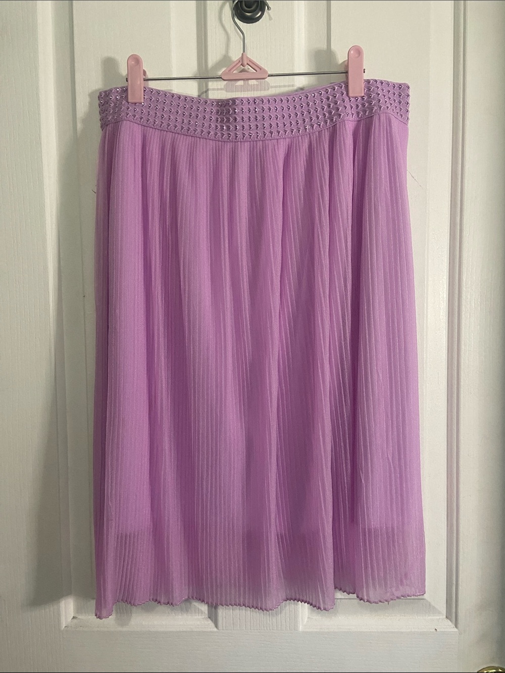 Metro Wear Lilac Pleated Midi Skirt